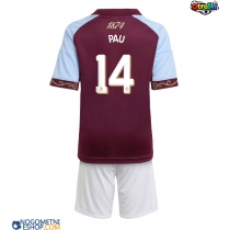 Otroški Nogometni dresi Aston Villa Pau Torres #14 Domači 2025-26 Kratek Rokav (+ Kratke hlače)